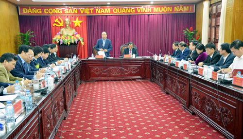 Thủ tướng Chính phủ Nguyễn Xuân Phúc làm việc với lãnh đạo chủ chốt của tỉnh Bắc Kạn